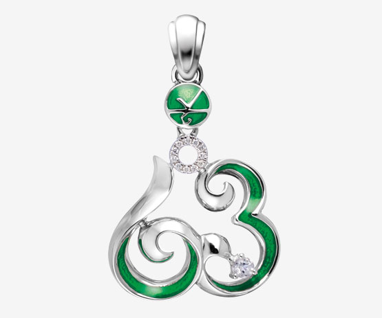 63 Double Happiness Pendant-Green