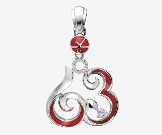 63 Double Happiness Pendant-Red