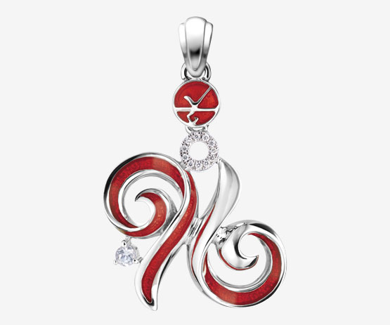96 Double Happiness Pendant-Red