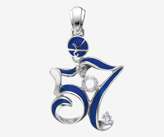 57 Double Happiness Pendant-Blue