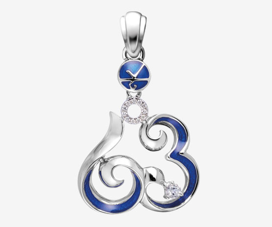 63 Double Happiness Pendant-Blue