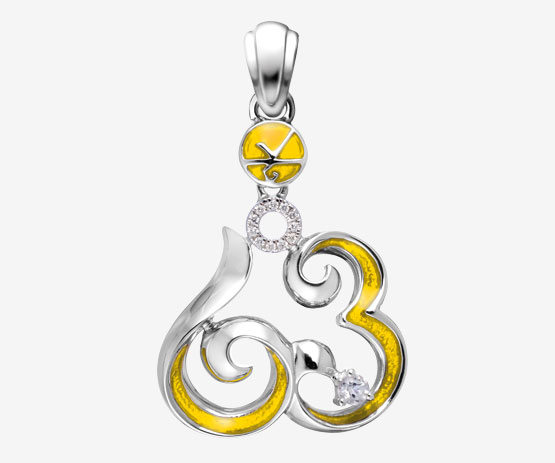 63 Double Happiness Pendant-Yellow