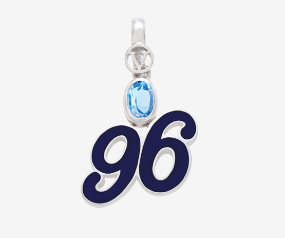 Silver Twins Pendant 96-Blue