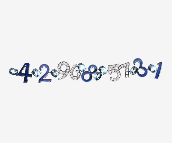Visiber Charm Diamond Bracelet (1-9)-Blue